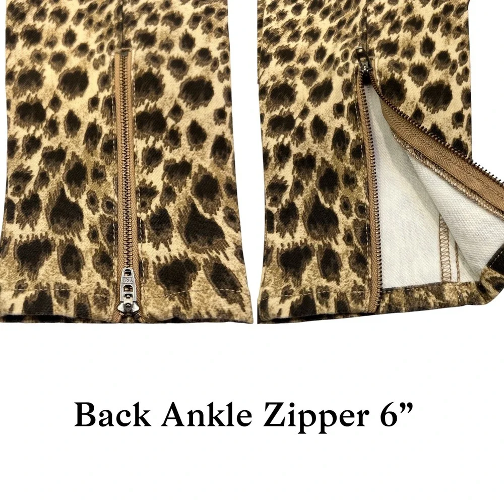 J. McLaughlin Baxter Leopard Print Pants 6 Mob Wife Quiet Luxe Rockstar Chic